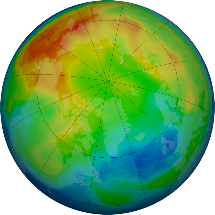Arctic ozone map for 24 December 2001
